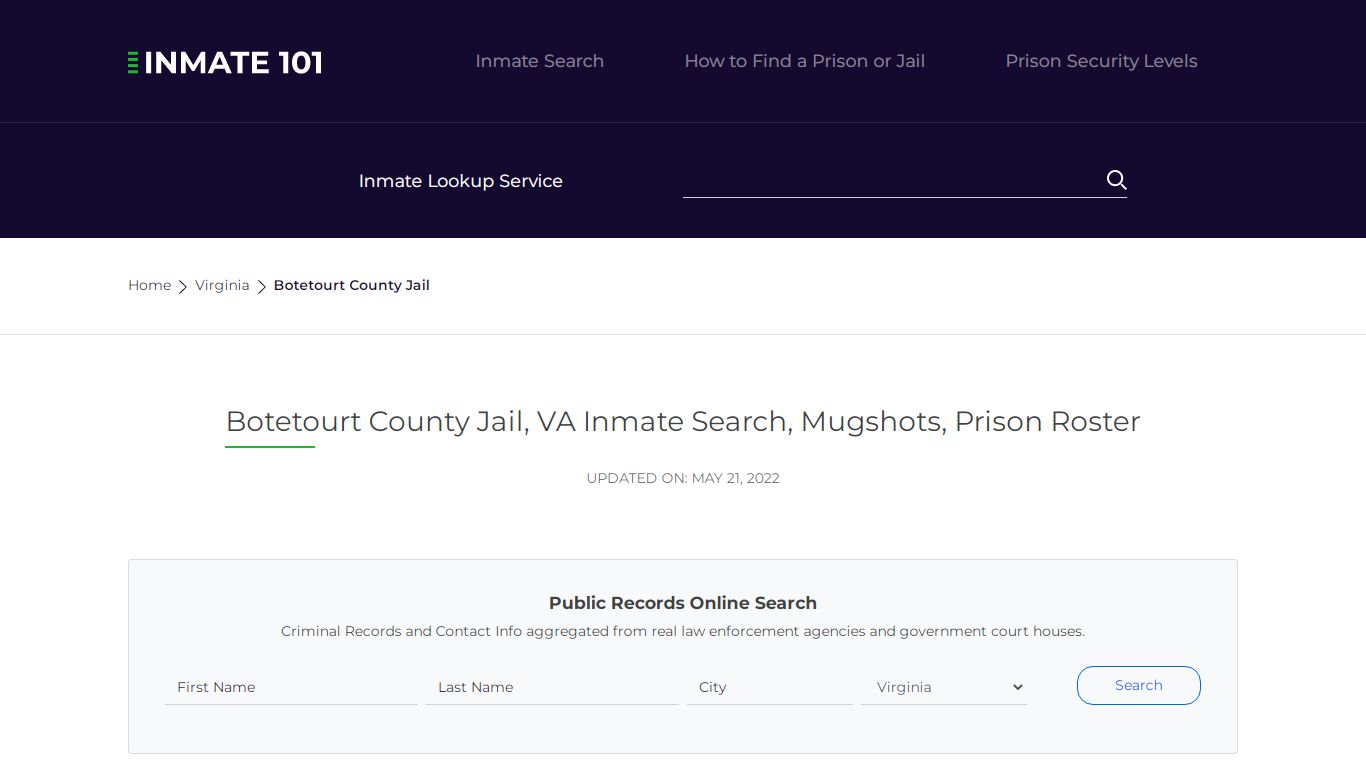 Botetourt County Jail, VA Inmate Search, Mugshots, Prison Roster